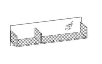 Полка навесная Эмили, дуб светлый/дуб темный